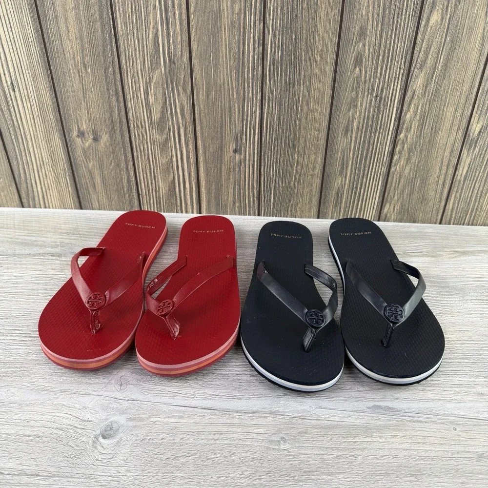 Troy Burch 2 pairs Flip Flops Thong sandals size 8 READ Description